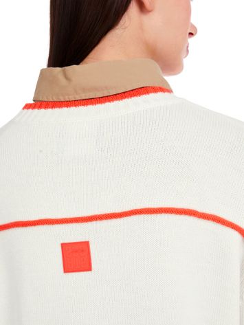 Ecru katoenen trui met print Marccain 