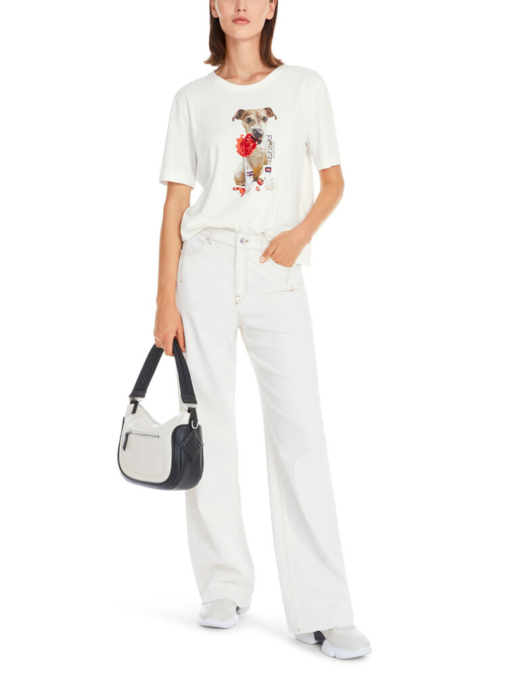 Witte t-shiert met honden print Marccain