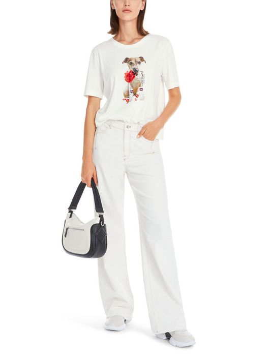 Witte t-shiert met honden print Marccain