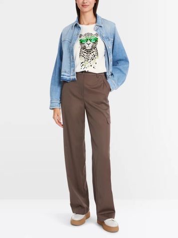 Witte katoenen t-shirt met opdruk Marc Cain sports