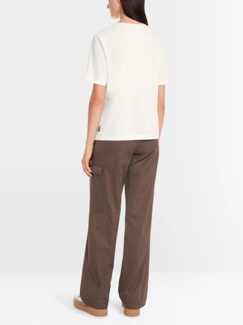 Witte katoenen t-shirt met opdruk Marc Cain sports