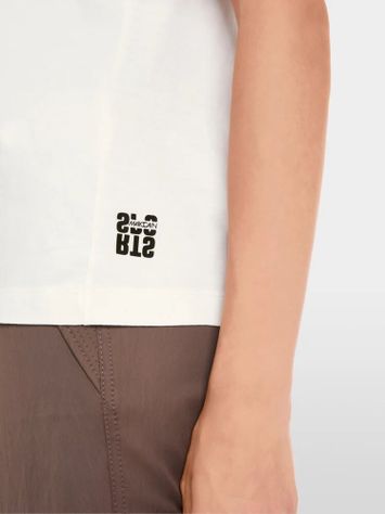 Witte katoenen t-shirt met opdruk Marc Cain sports