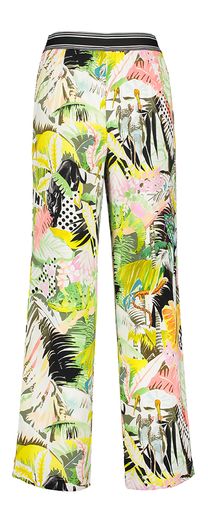 Multicolor soepelvallende broek met elastiek Marccain Sport 
