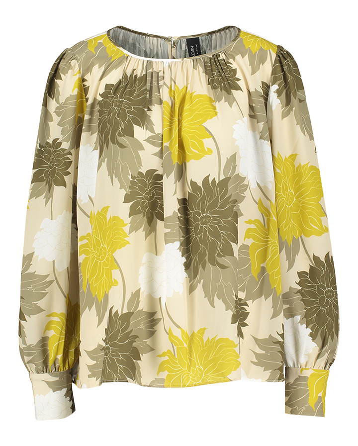 Multicolor blouse in print met ronde hals Marc Cain collections