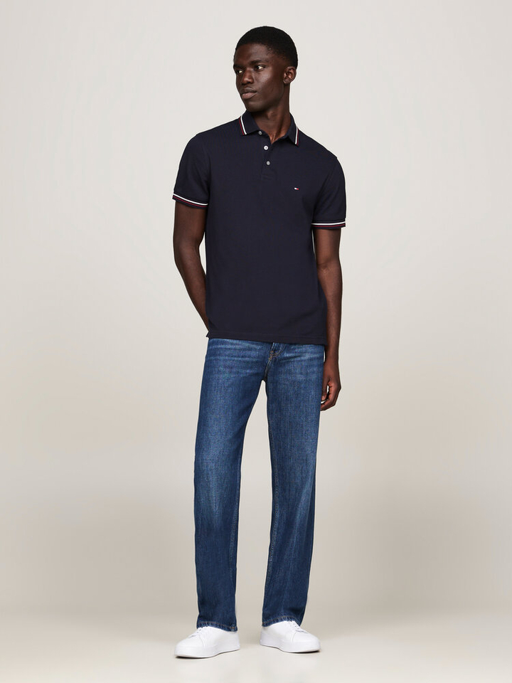 Donkerblauwe polo met korte mouwen Tommy Hilfiger 