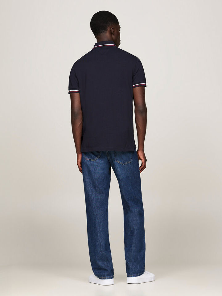 Donkerblauwe polo met korte mouwen Tommy Hilfiger 