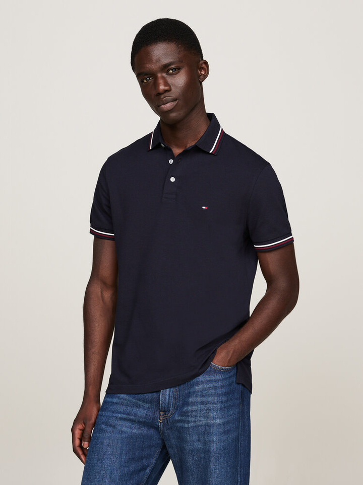 Donkerblauwe polo met korte mouwen Tommy Hilfiger 