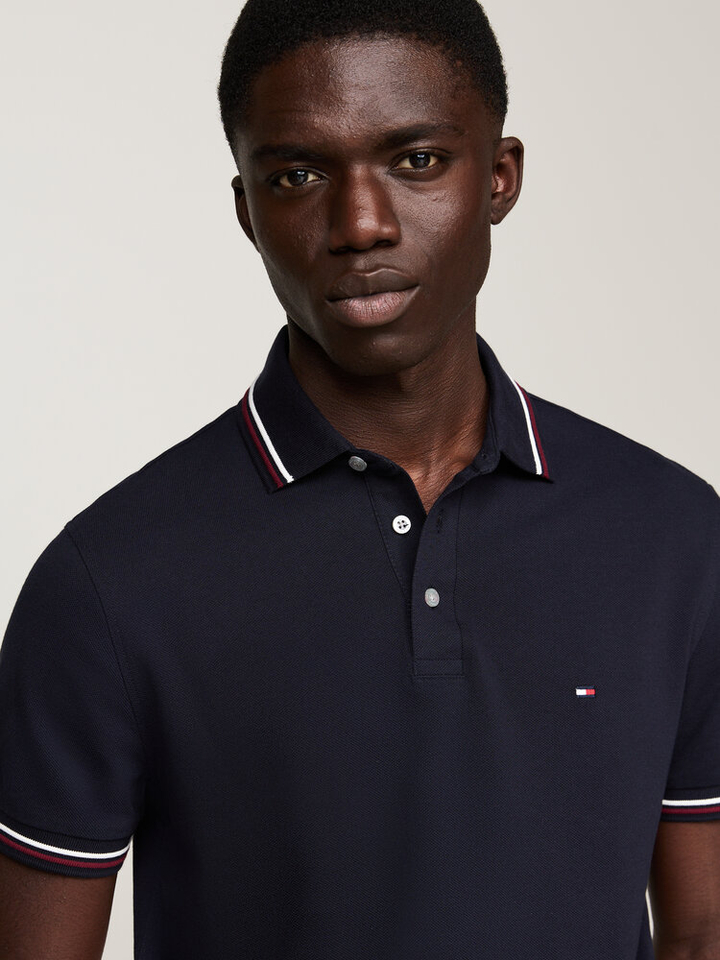 Donkerblauwe polo met korte mouwen Tommy Hilfiger 