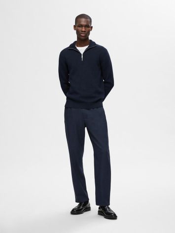 Dark sapphire straight broek Selected