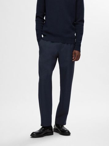 Dark sapphire straight broek Selected