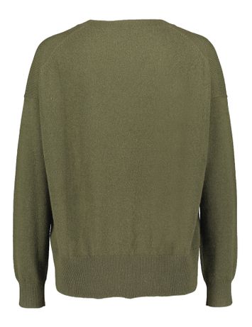 Kaki wollen trui met cashmere Herzen's