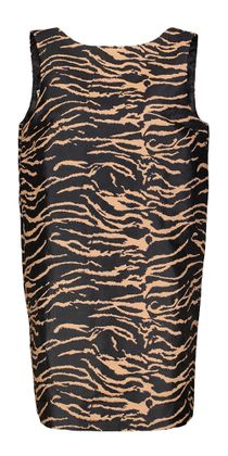 Baum und Pferdgarten Zwarte jurk met beige zebraprint en strik op rug Avona