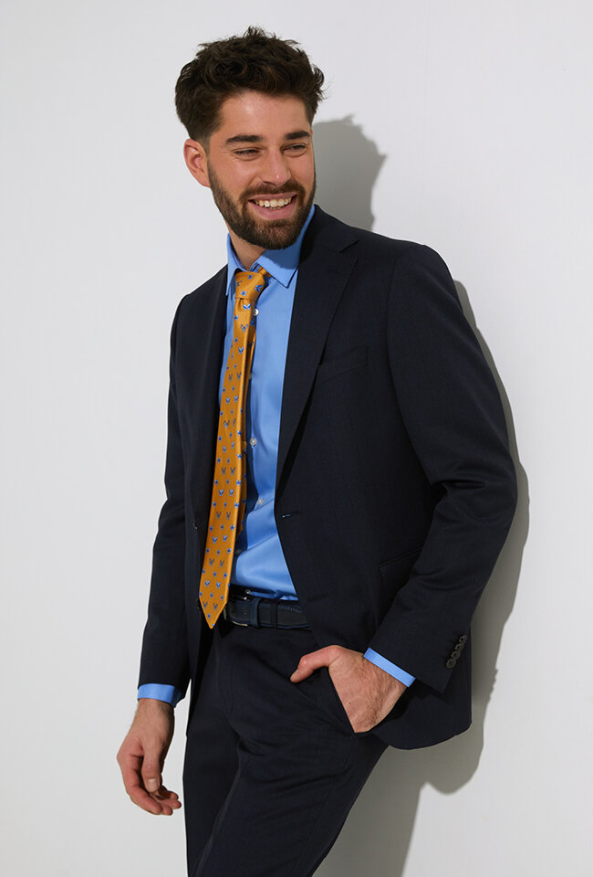 Donkerblauwe kostuum blazer Dressler