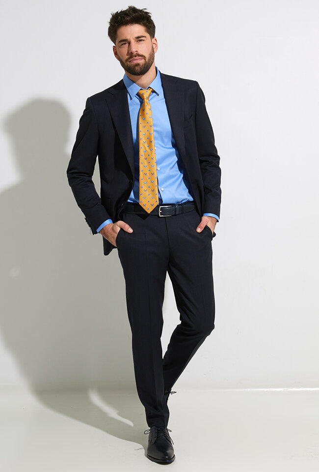 Donkerblauwe kostuumbroek Dressler 