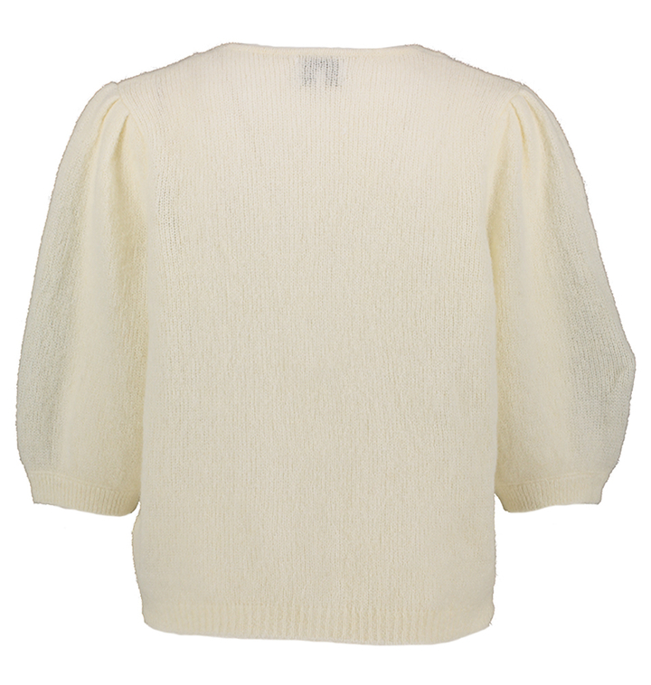 Ecru gilet met knopen en pofmouwen Lana Numph