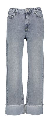 Numph Blauwgrijze mid-rise straight jeans met overslag Toronto
