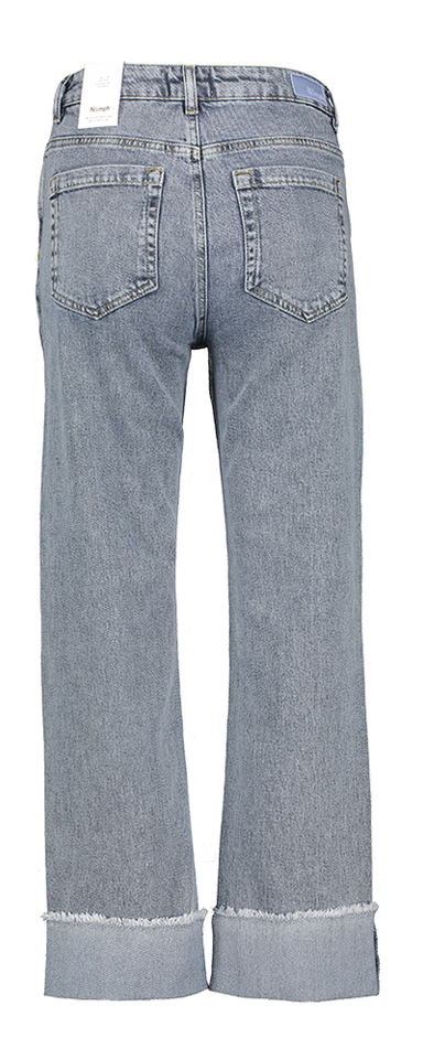 Blauwgrijze mid-rise straight jeans met overslag Toronto Numph