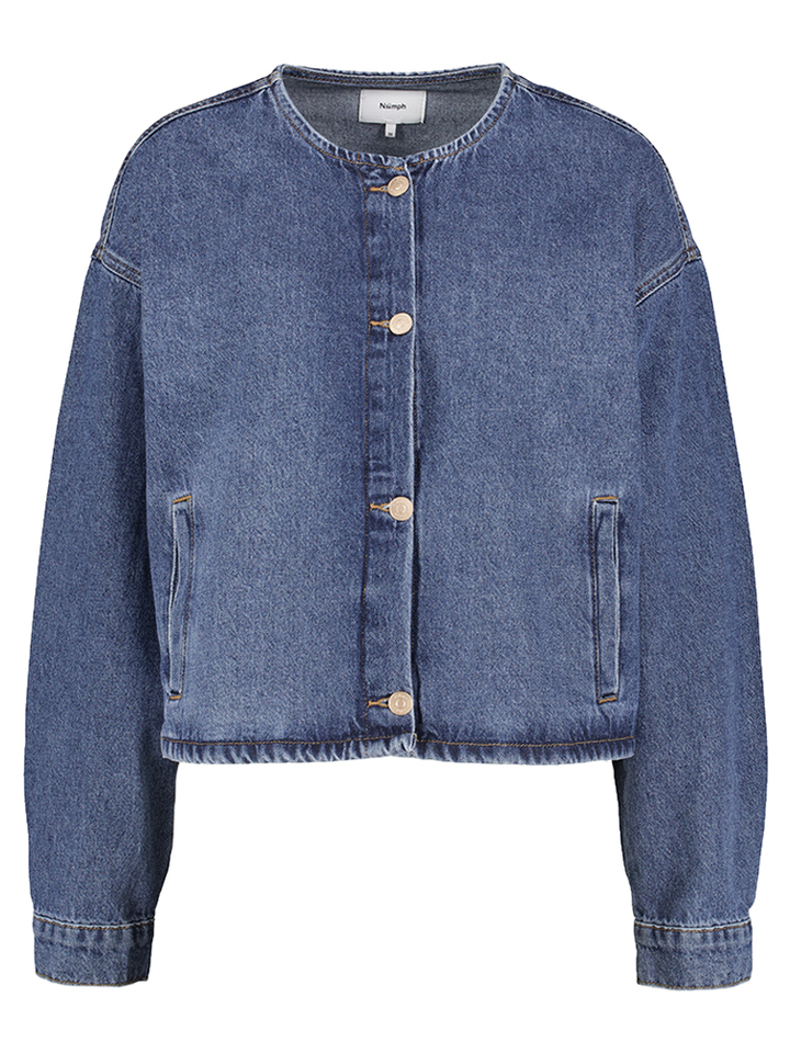 Blauwe jeans vest Nu Cuba Numph