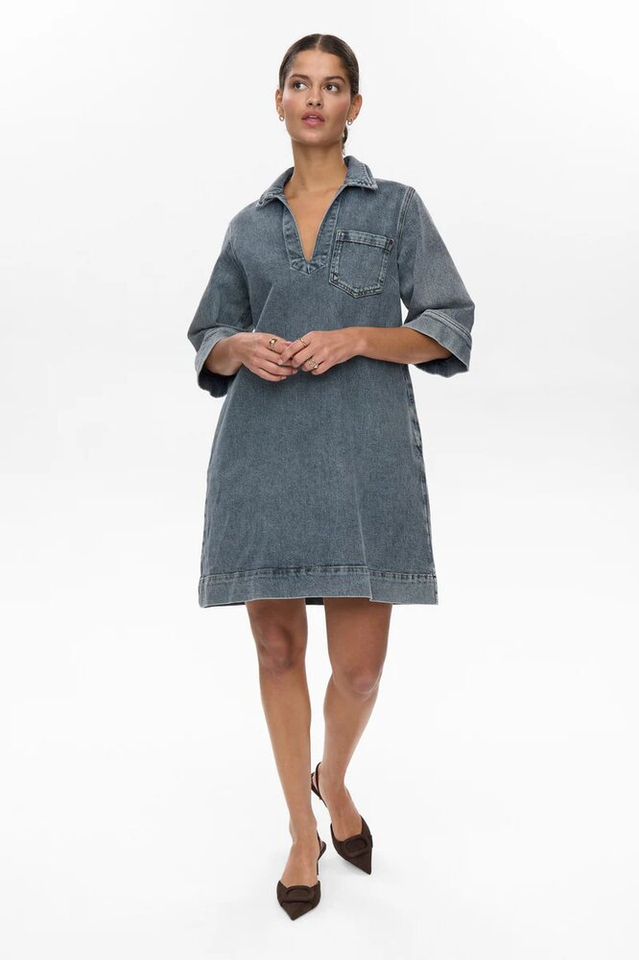 Blauwgrijze jeansjurk Toronto Numph