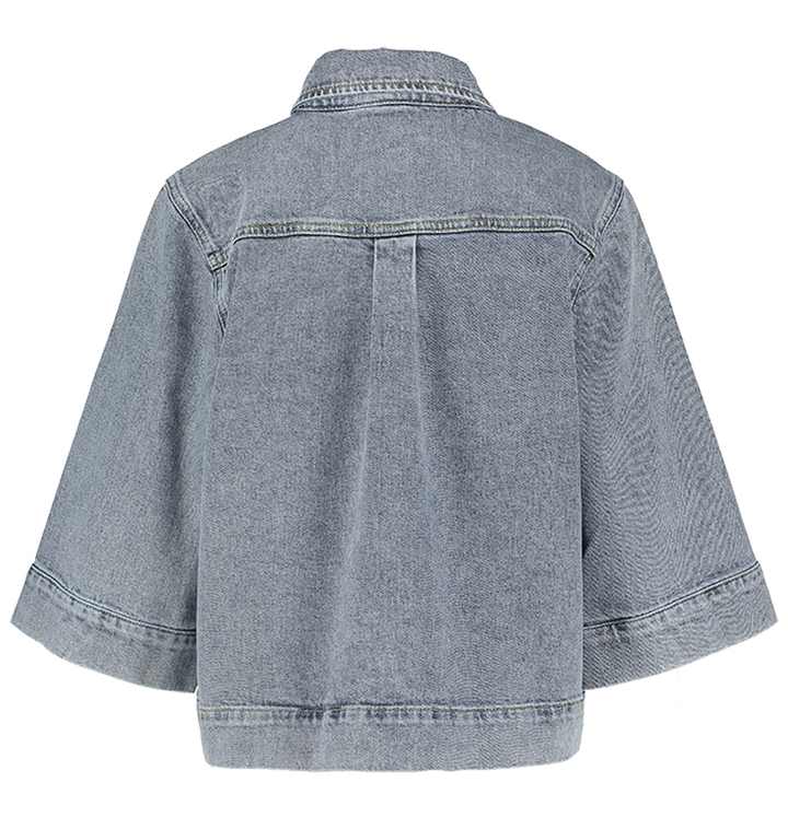 Blauwgrijze jeansblouse Toronto Numph