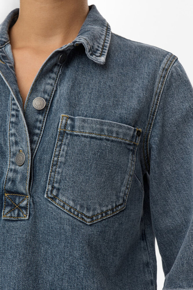 Blauwgrijze jeansblouse Toronto Numph