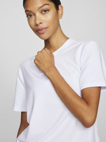 Witte t-shirt met ronde hals en korte mouwen Vinora Vila