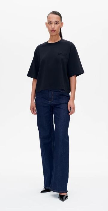 Donkerblauwe oversized t-shirt met merknaam Jiana Baum Und Pferdgarten