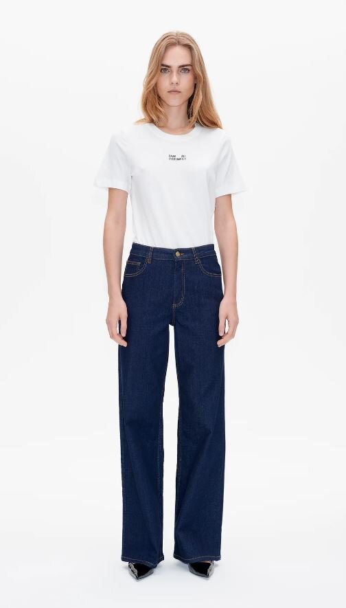 Donkerblauwe wide leg jeans Nicette Baum Und Pferdgarten