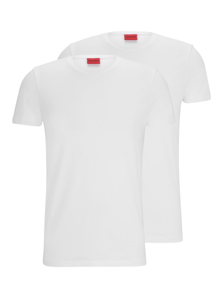 Witte T-Shirt met V-hals Hugo Boss Red