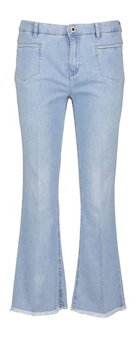 Lichtblauwse cropped jeans met uitgerafelde boord Antonia cropped