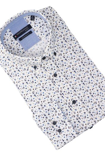 Wit katoenen hemd (regular fit) met multicolor bloemenprint Giordano