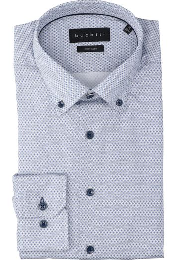 Wit katoenen hemd ( regular fit) met details en lange mouwen 
