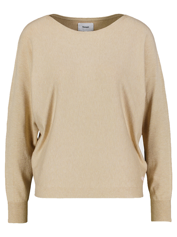 Beige trui met ronde hals Nu Daya Numph 