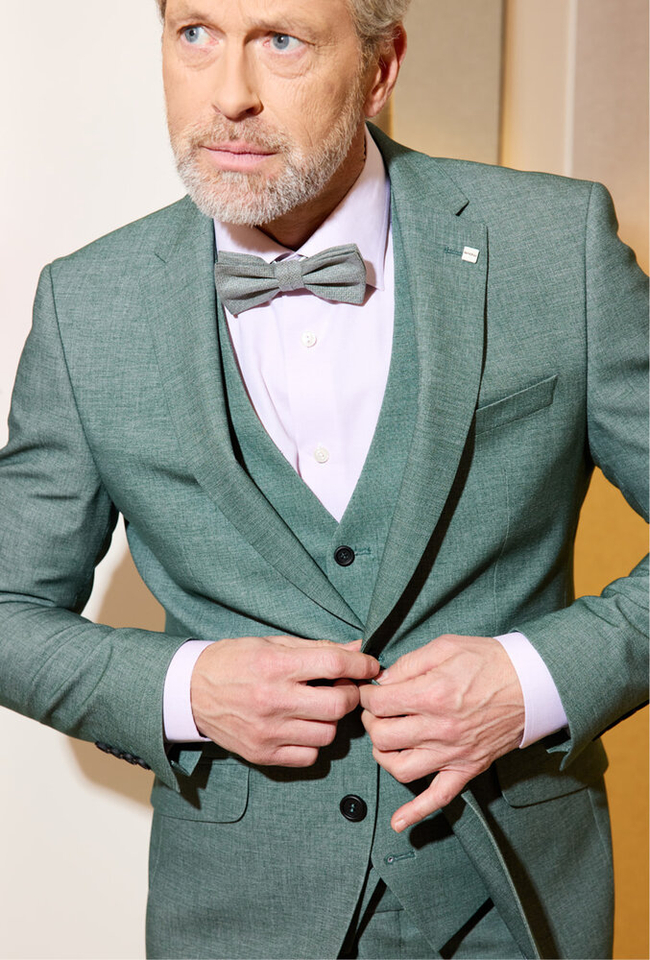 Groene kostuumvest slim fit model Allan Digel