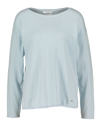 Licht blauwe katoenen trui met boothals Brax