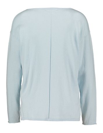 Licht blauwe katoenen trui met boothals Brax