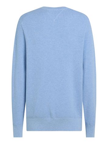 Lichtblauwe katoenen trui met merklogo Tommy Hilfiger