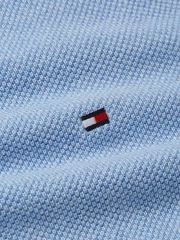 Lichtblauwe katoenen trui met merklogo Tommy Hilfiger