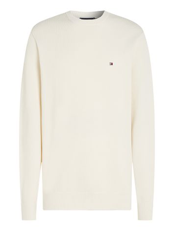 Ecru katoeoen trui met merklogo Tommy Hilfiger 