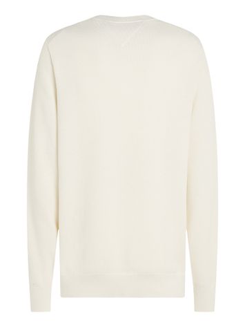 Ecru katoeoen trui met merklogo Tommy Hilfiger 