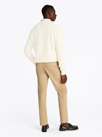 Ecru katoeoen trui met merklogo Tommy Hilfiger 