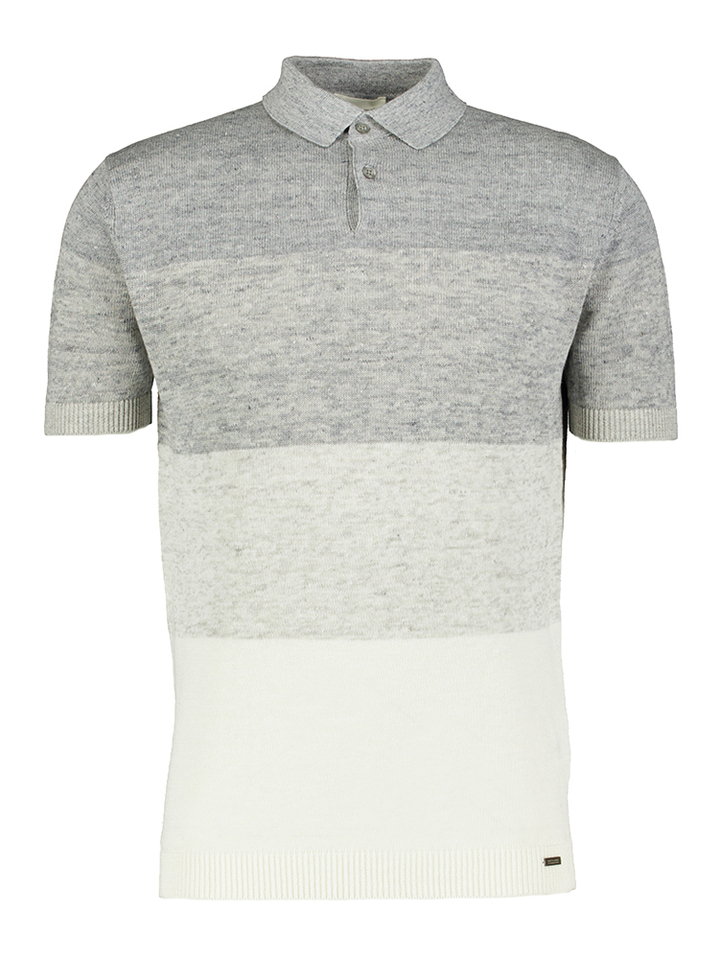 Gijze gestreepte linnen polo Gentiluomo
