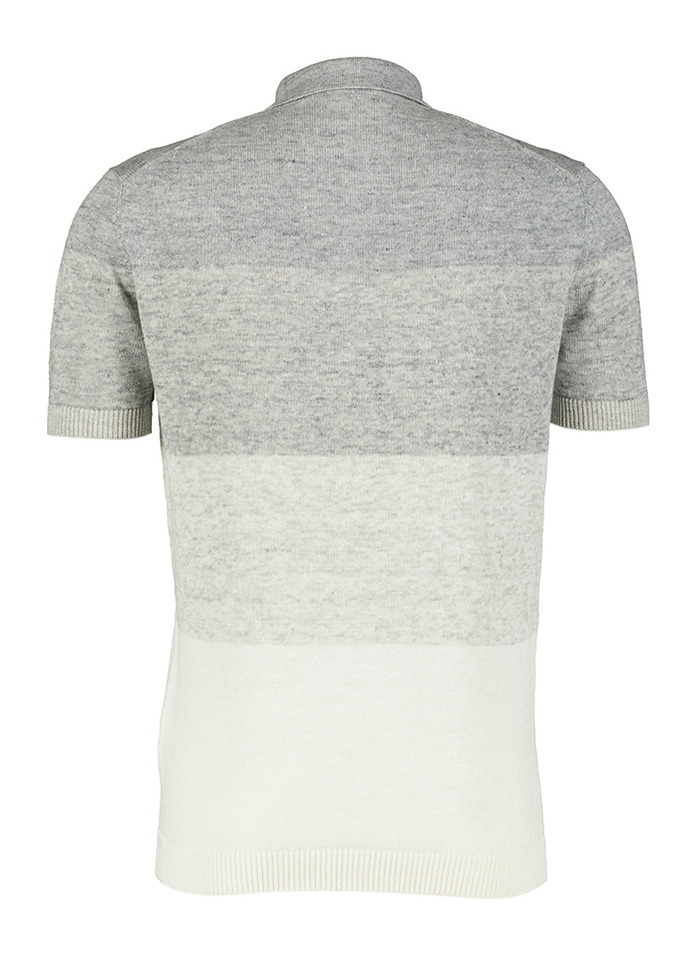 Gijze gestreepte linnen polo Gentiluomo