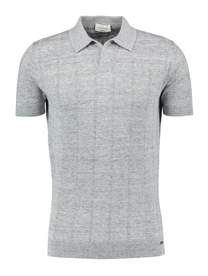 Grijze linnen polo Gentiluomo