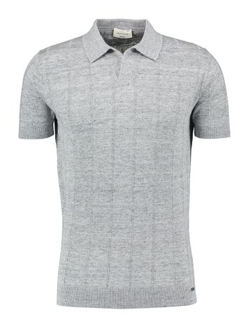 Grijze linnen polo Gentiluomo