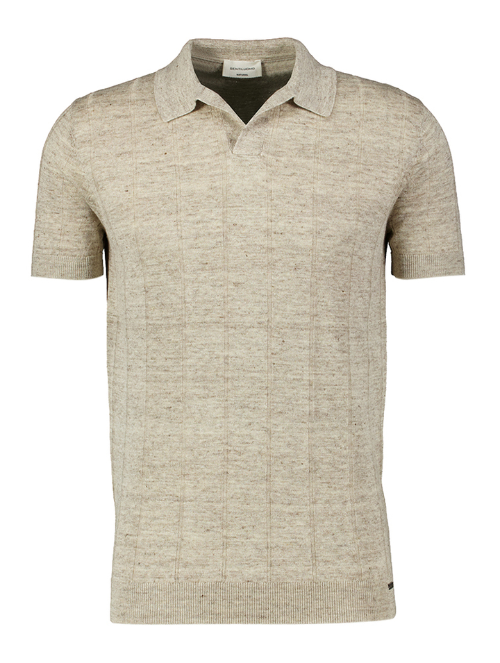 Beige linnen polo Gentiluomo