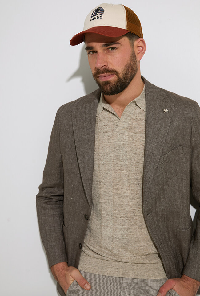 Beige linnen polo Gentiluomo