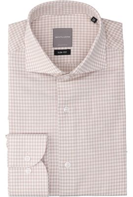 Wit met beige katoenen hemd (slim fit) met lange mouwen Gentiluomo