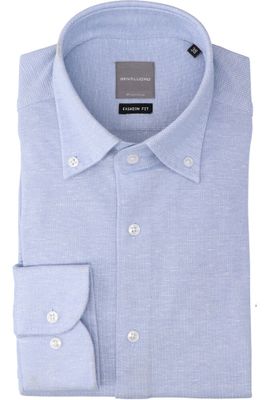 Lichtblauw katoenen hemd (regular fit) met details en lange mouwen Gentiluomo