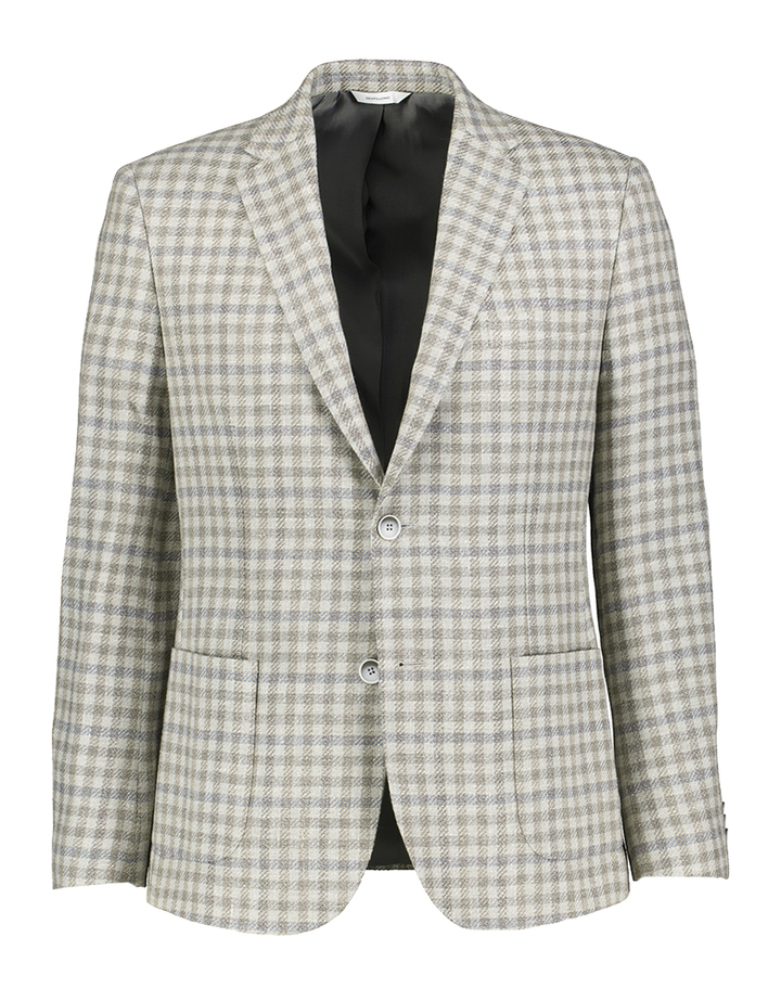 Bruin/beige geruite blazer slim fit Gentiluomo 